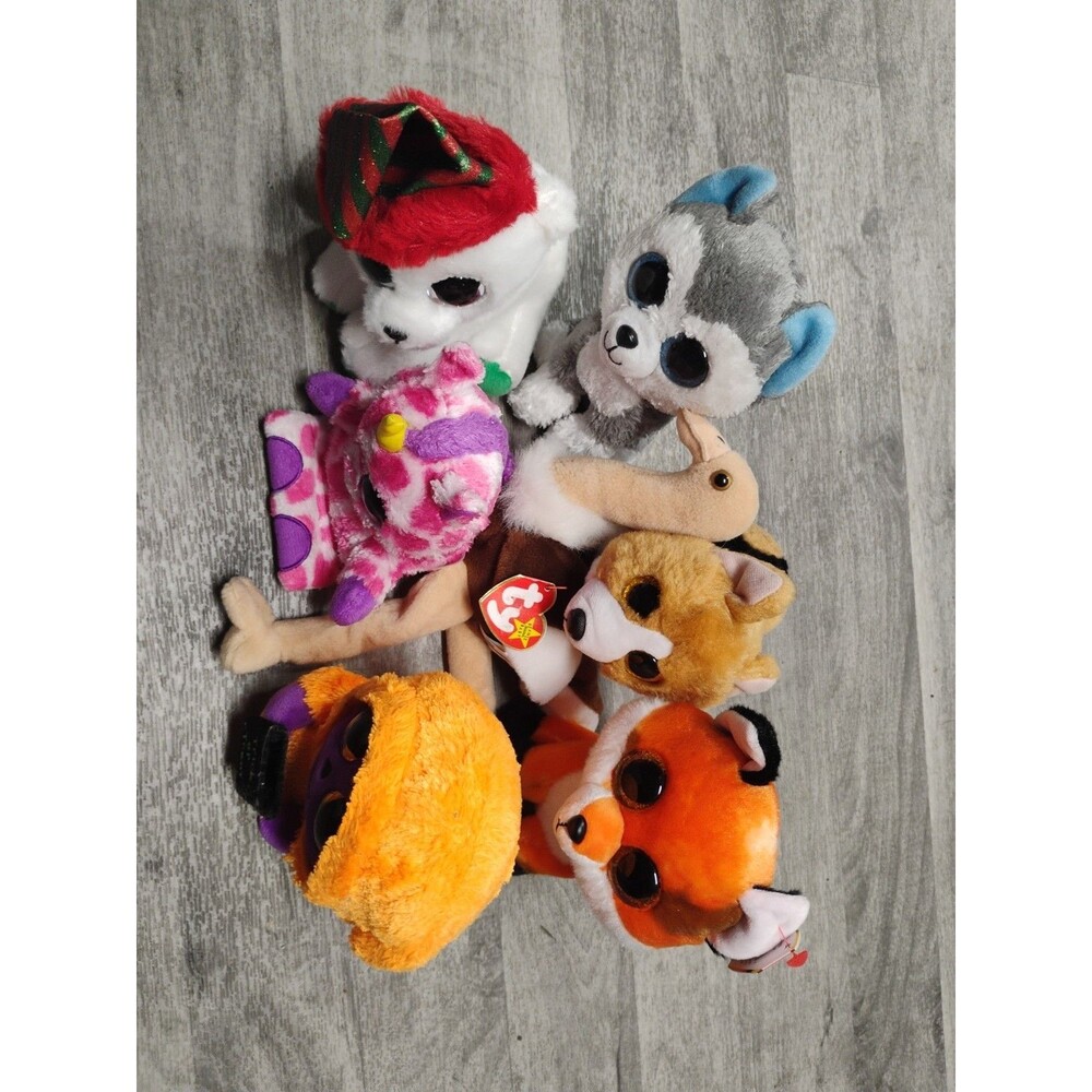 Ty Beanie Plush  Lot Of 7 Assorted Animals